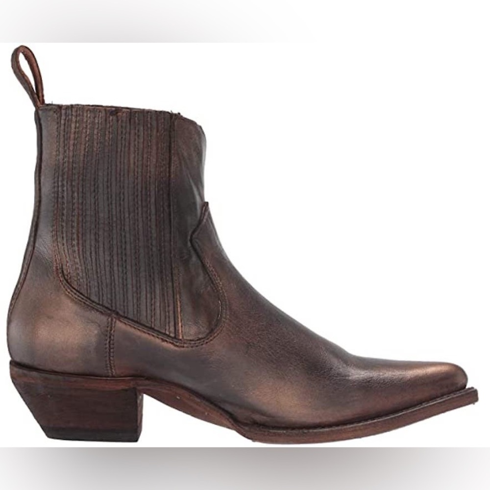Frye Sacha Bronze Leather Chelsea Ankle Boot